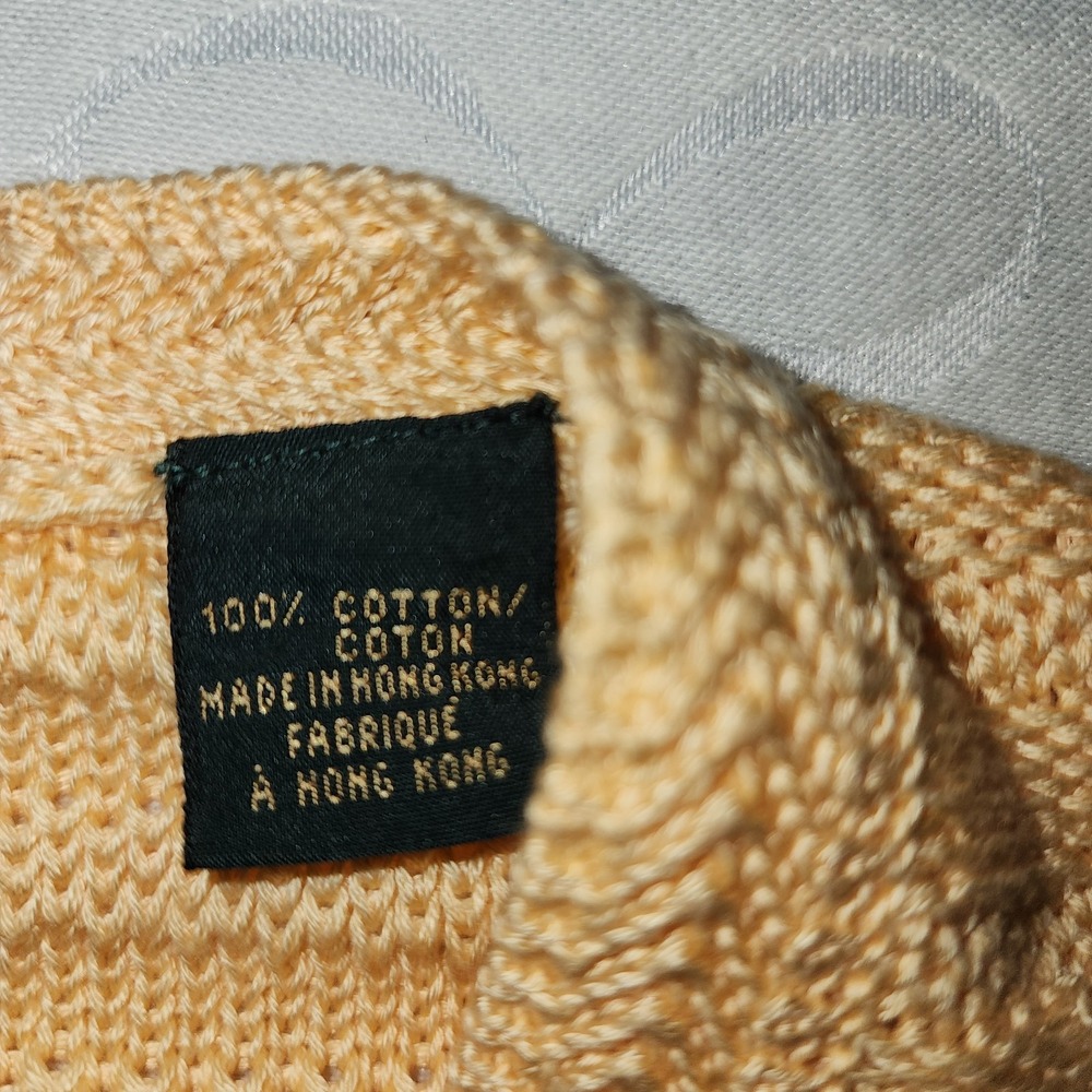 Vintage Bobby Jones V-Neck Sweater Mens L/XL 100%‎ Cotton Golf Preppy Yellow - Picture 4 of 11